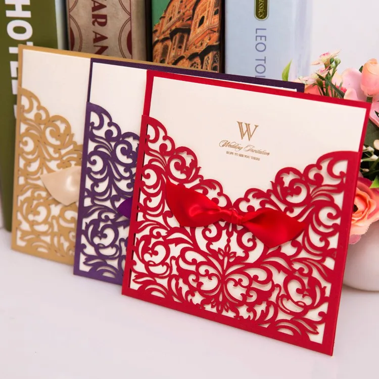 Luxury Design Wedding Invitation Card Custom Printed Photos Place Muslim for Reception Wedding Reception Tarjeta De Boda