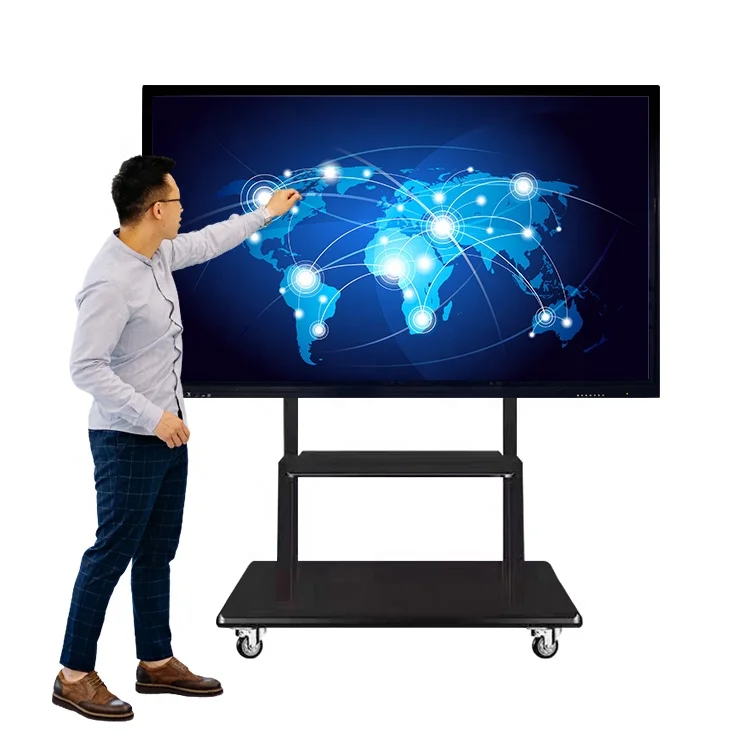 75 86 98 Inch 4K Hd Lcd Digital Display Smart Board Price Class Android Portable Electronic White Board Stand For Sale
