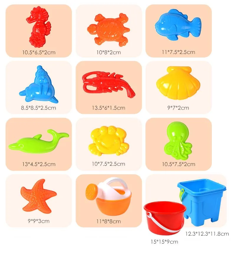 Tryme Beach Sand Molds Toys for Kids, Sandbox Toys with Animals, Sand Tools Compatible with Molding Clay and Play Sand