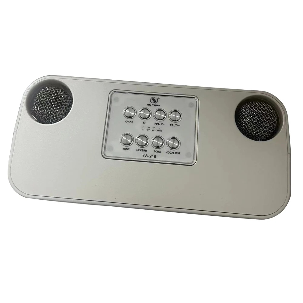 YS-219 Portable UHF HIFI Rechargeable Portable 2 Mic Wireless Microphone Karaoke Microphones