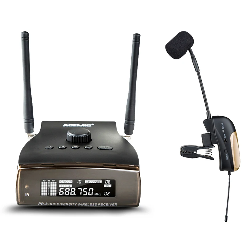 ACEMIC PR-8ECHO/ST-4 доступная беспроводной саксофон микрофонная система Профессиональный альт саксофон микрофон «гусиная шея» эхо-реверберации эффект