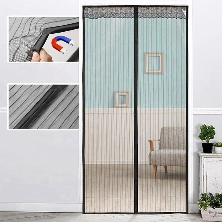 Cheap Price Magnetic striated screen door with top lace
