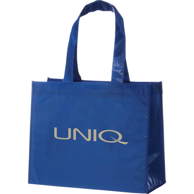 Promotional reusable waterproof pp laminated non woven tote shopping bag with custom logo