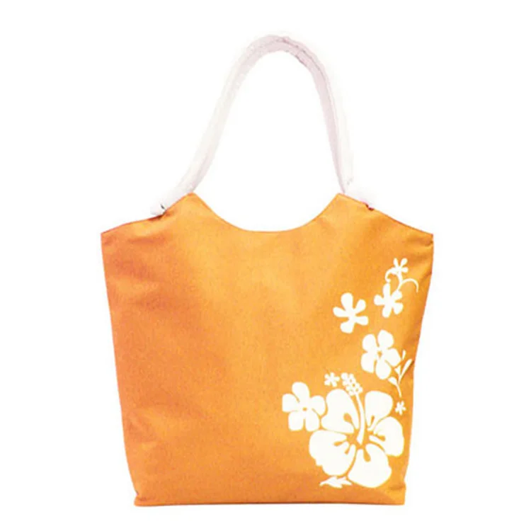 Wholesale ECO flower custom design reusable cheap washable tote grocery beach bag promotion shopping bag