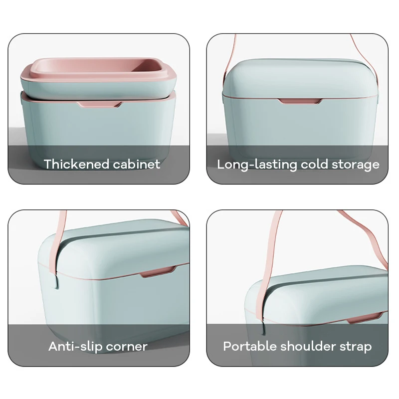 Double Wall Stainless Steel Portable Cooler, Pimk, for Camping 12QT Modern Girls Cooler