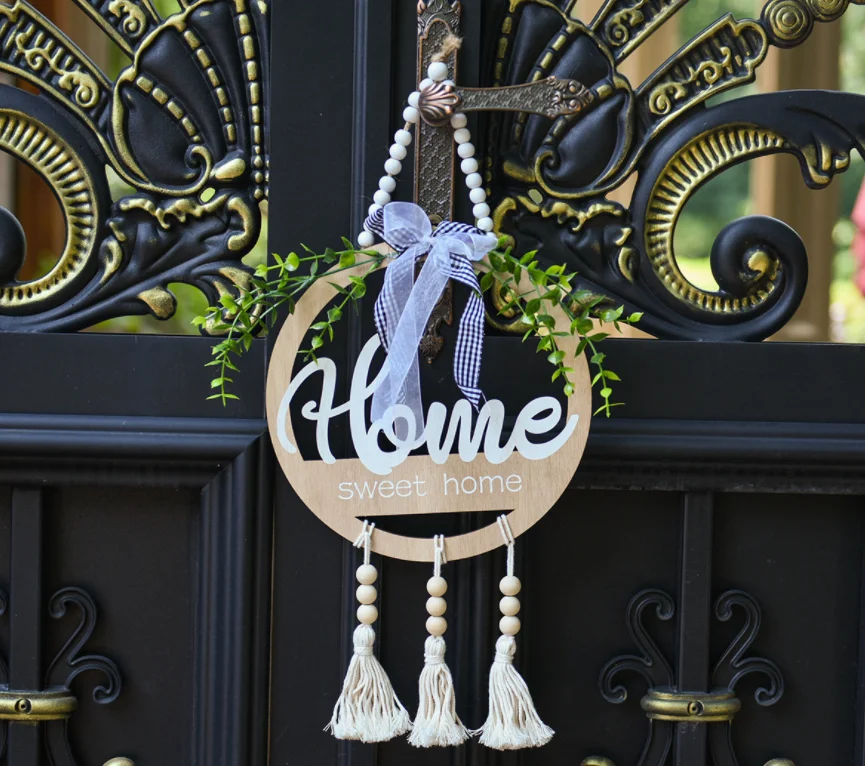 Pendant welcome doorplate flower wreath wall decoration living room wall hanger