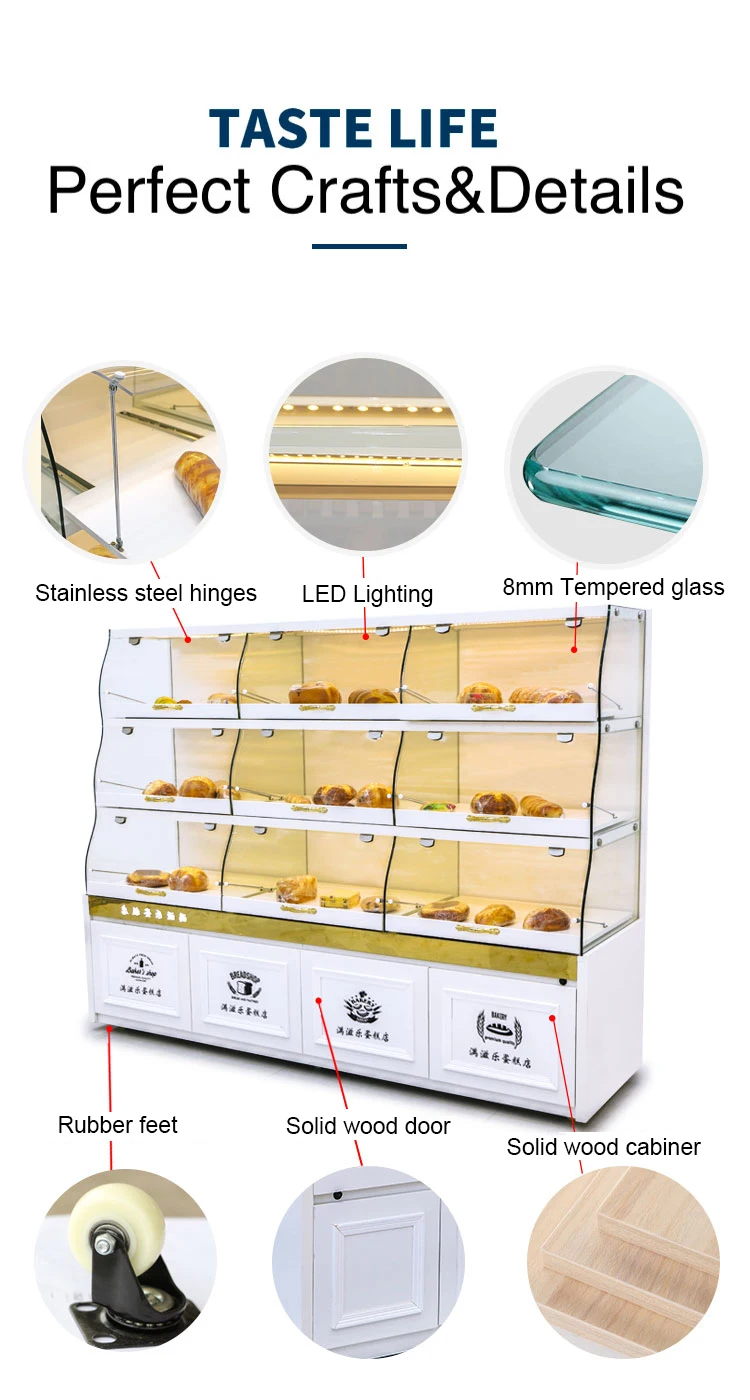 Customized Bread Cabinet Cake Bread Stand Bread Store Bakery Rack Bakery Display Cake Display Case