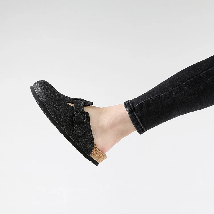 
Casual Shoes Woolen Cloth Uppers Sandals Women Outdoor Wool Felt Slippers <span style=