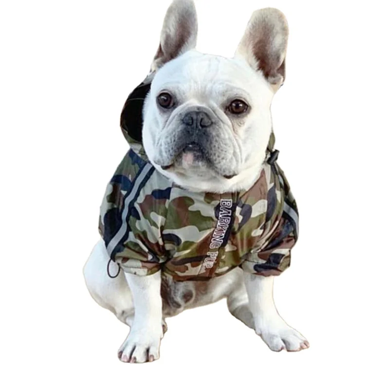 American style popular windproof big dog pet raincoat camouflage rain coat waterproof
