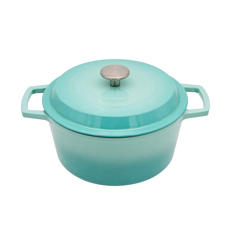 Bright Houseware Purple Cooking Pot Set Customized Cookware Cast Iron Pots and Pans Non-stick Enamel Cast Iron Metal Modern 36cm