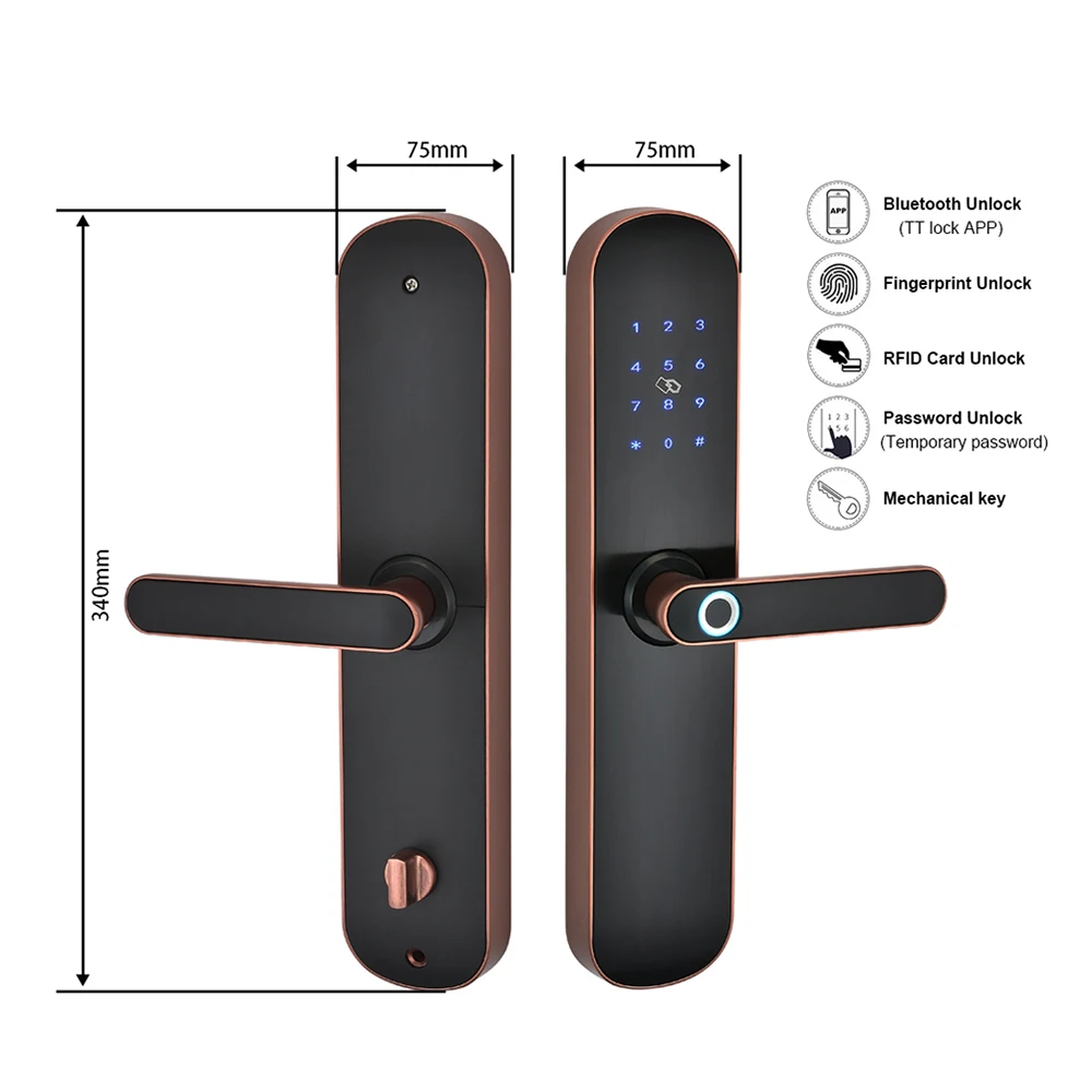  Электронная безопасность Yoheen Smart Ble App WiFi цифровой код IC карта биометрический отпечаток пальца дверной замок для