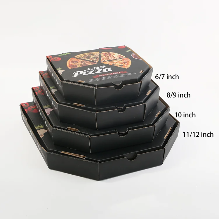 2024 NEW Custom pizza box reusable 33 35 CM 7/9/12 Inch corrugated paper pizza packing Delivery box With Your Own Logo