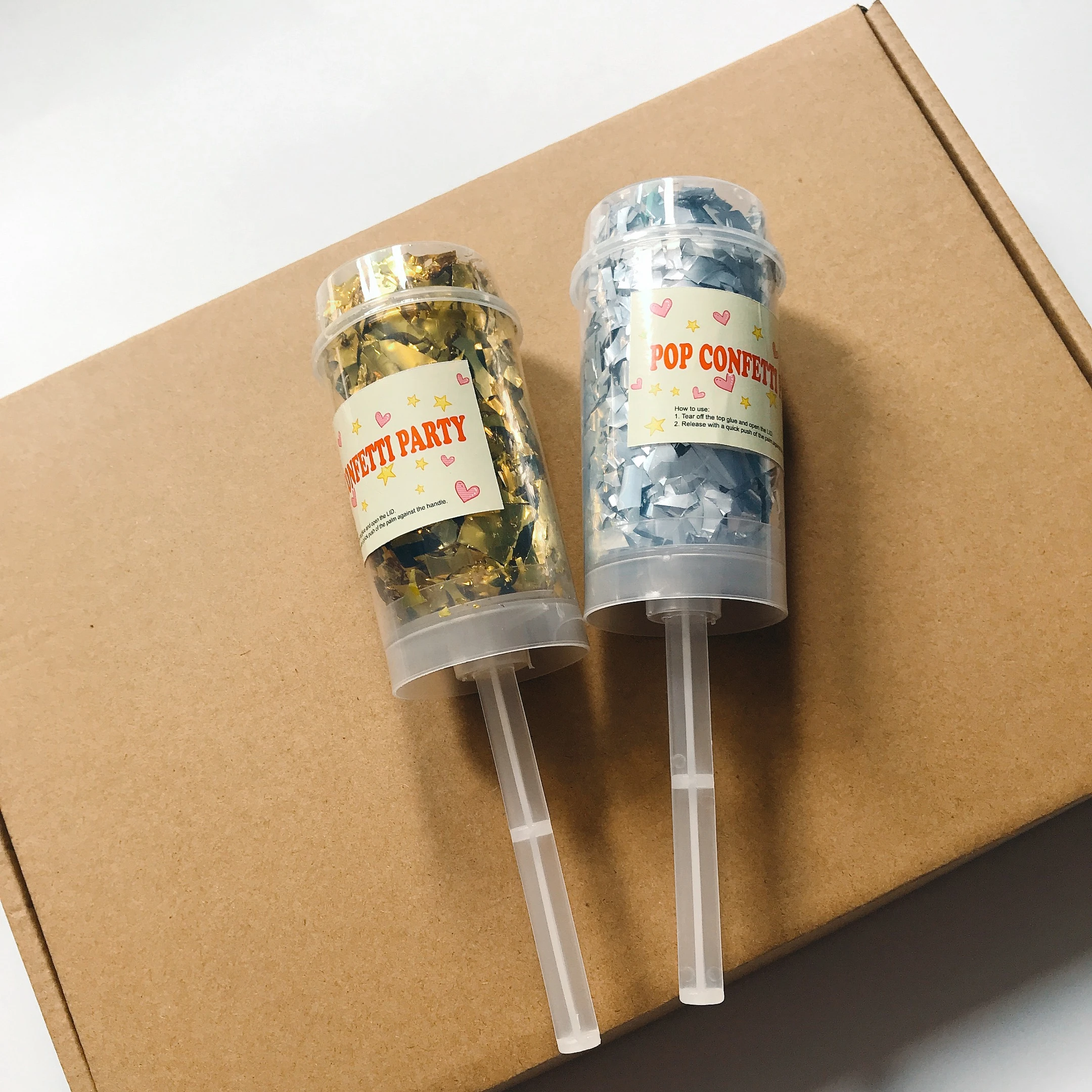 Children 17Cm Biodegradable Party Push Pop Confetti Poppers