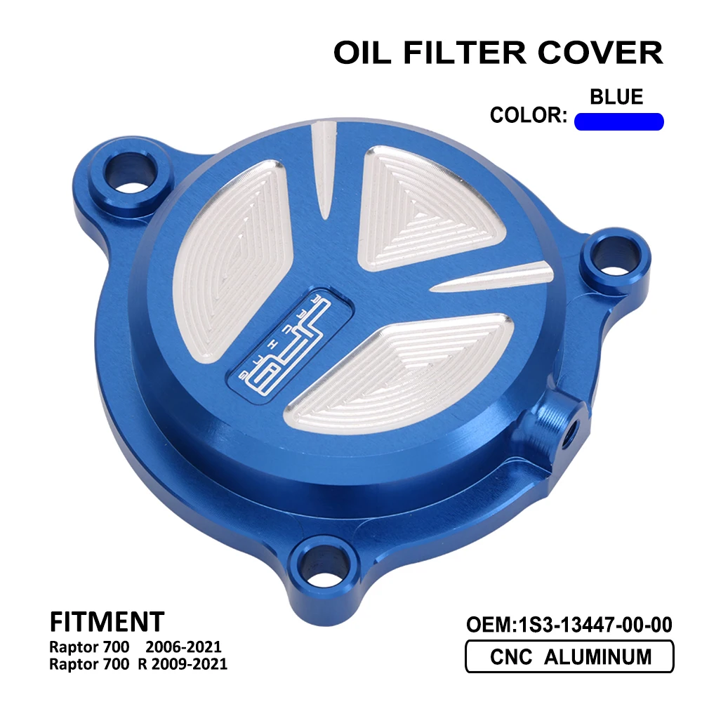 JFG CNC Motorcycle Engine Guard Engine ATV Oil Filter Cover for Yamaha YFM700 Raptor 700 Parts  700R Motorcycle
