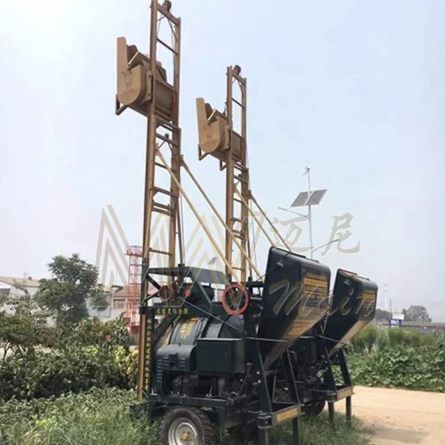 Hot sale JZC350 Diesel concrete mixer machine with lift ladder hydraulic lift ladder mixer for high construction work