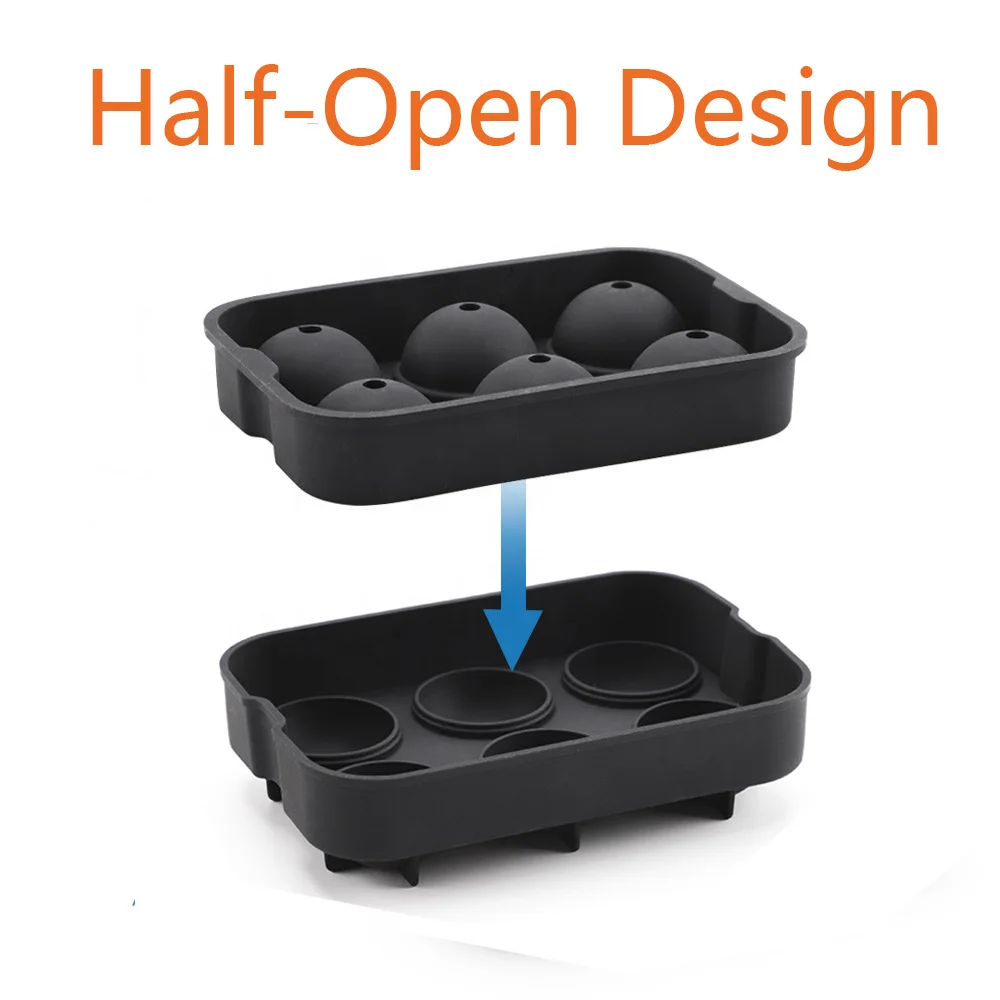 Лидер продаж, силиконовая круглая форма 6 емкостей для изготовления льда, форма для виски, льда
