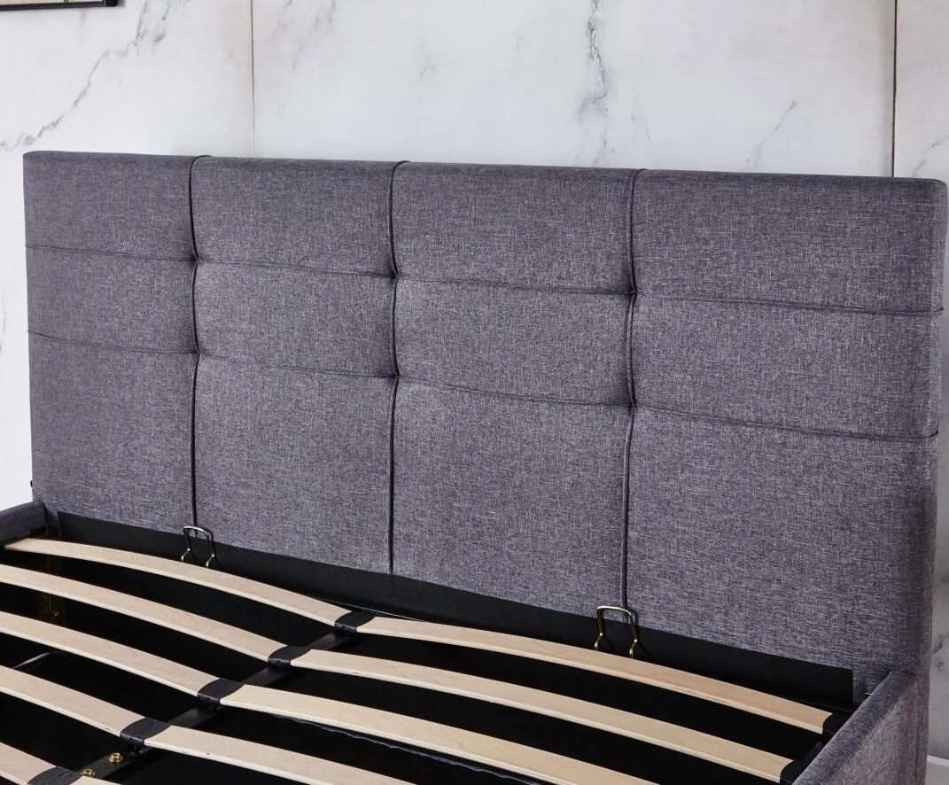 Modern Tufted Lift Up Storage Bed Queen Size Linen Upholstered Platform Beds  Queen Bed Frame with a Hydraulic Storage