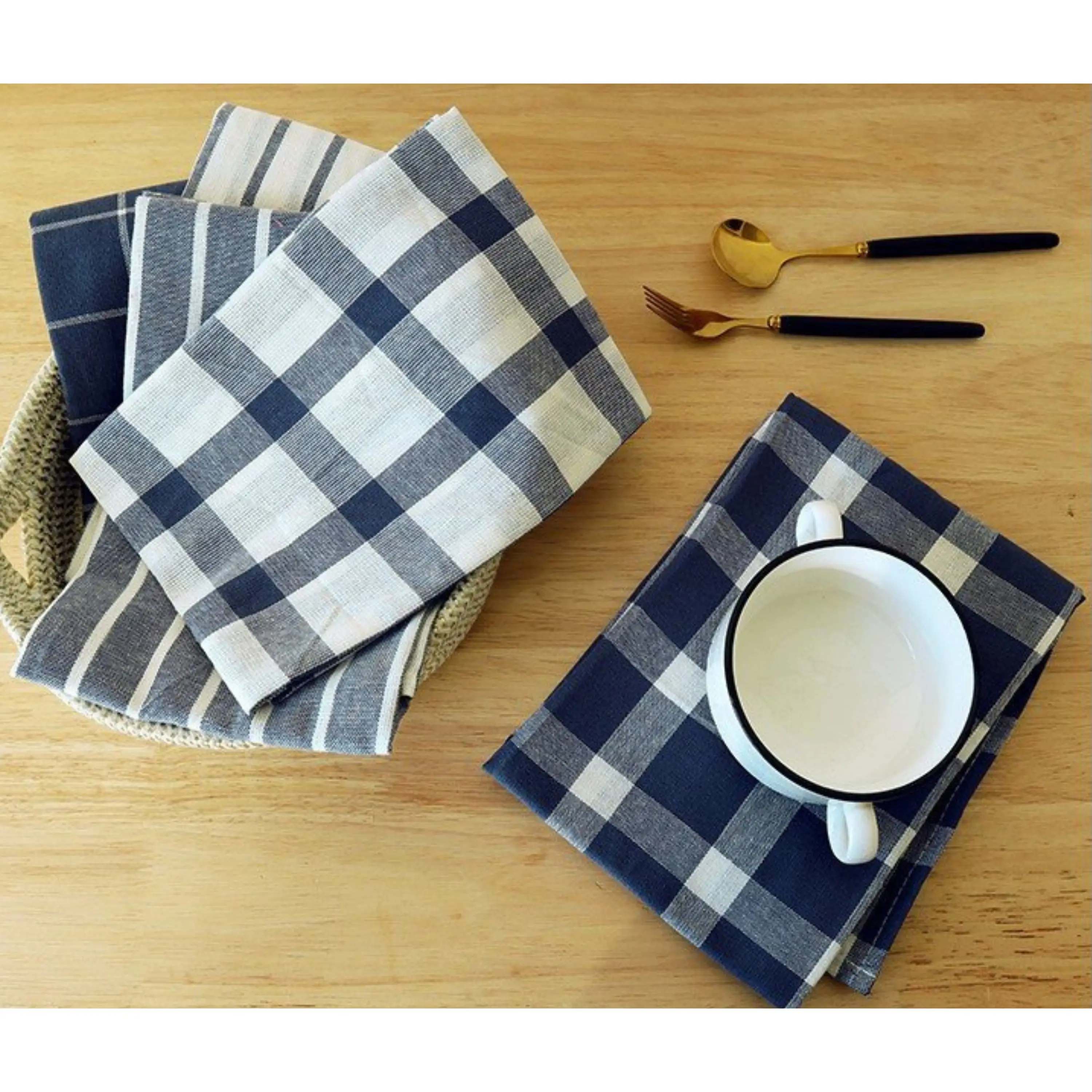 Skymoving 2024 New Kitchen Accessories Modern Machine Washable Custom Tea Towels Wholesale Cheap 100% Cotton Kitchen Tea Towels