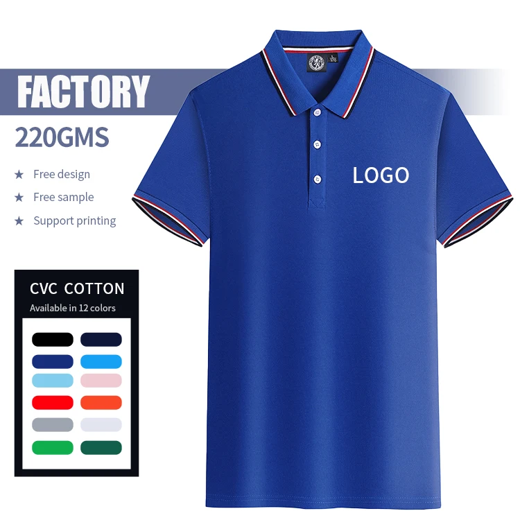 Wholesale Leisure 100% cotton white lapel t-shirt custom logo printed men s Polo t-shirt