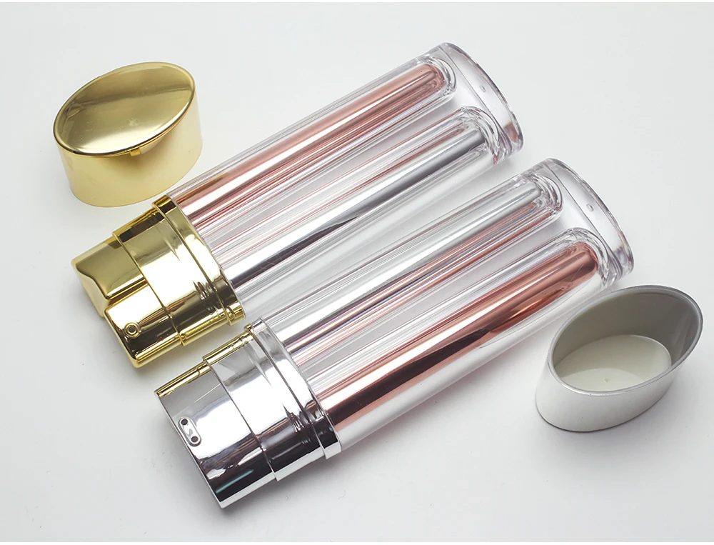 Luxury double 15ml cosmetic cream packaging plastic two compartment bottle