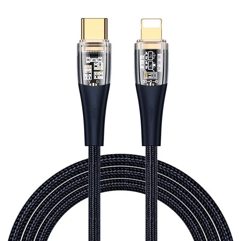Transparent New 100w USB C to C Fast Charging Cable for iPhone14 Pd 20w Usb Cable