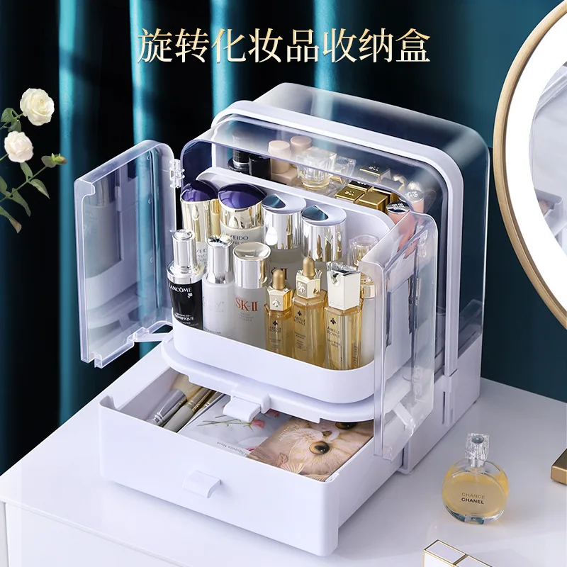 Modern home cosmetic storage cabinet for skin care products with drawers for makeup organizers