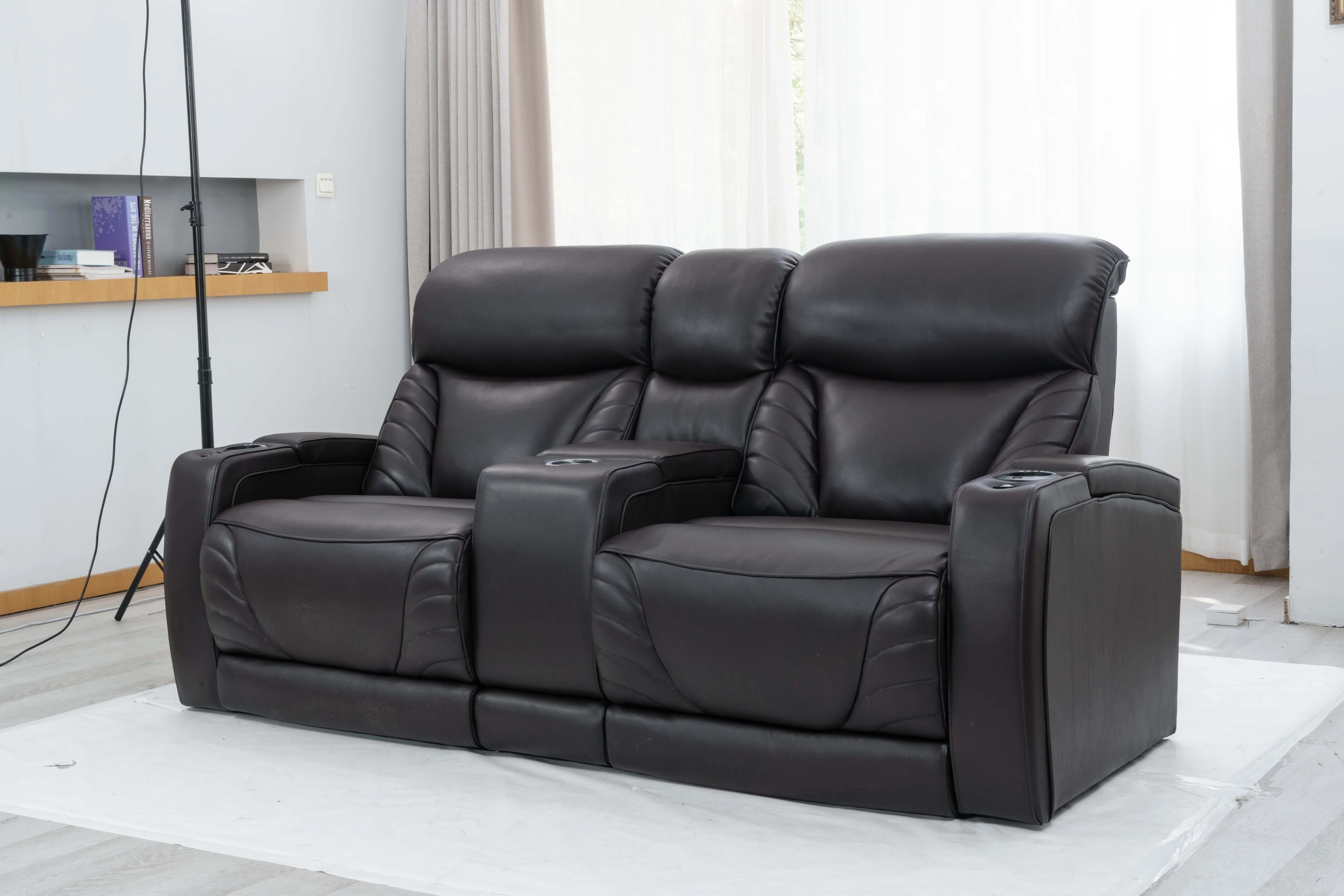 lounge suite animal real leather living room sofa set furniture inclinable electric recliner chair
