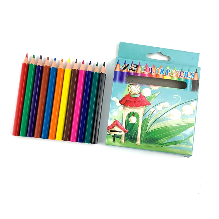 High Quality Environmental Friendly 3.5inch 12 Color Pencils for Kids