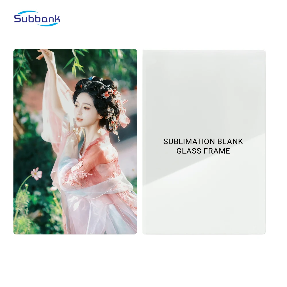 Subbank Customizable Unperforated Anti-Explosion Heat Transfer Printing Glass Photo Frame Sublimation Blank Glass Frame
