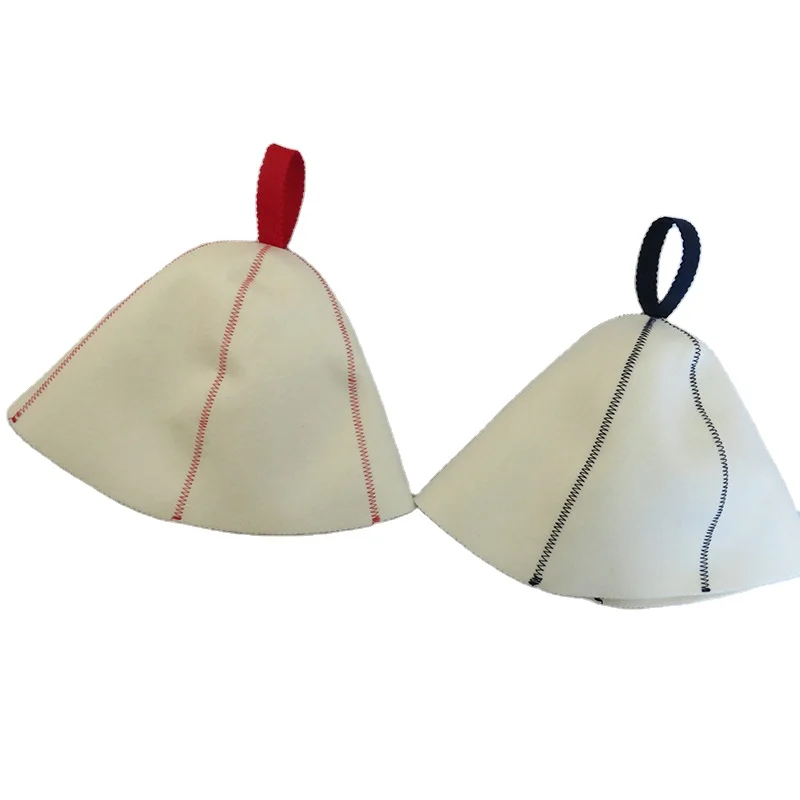 Wholesale Custom Logo and Color Wool Felt Four Seasons Shower Hat White Bathroom Sauna Hat
