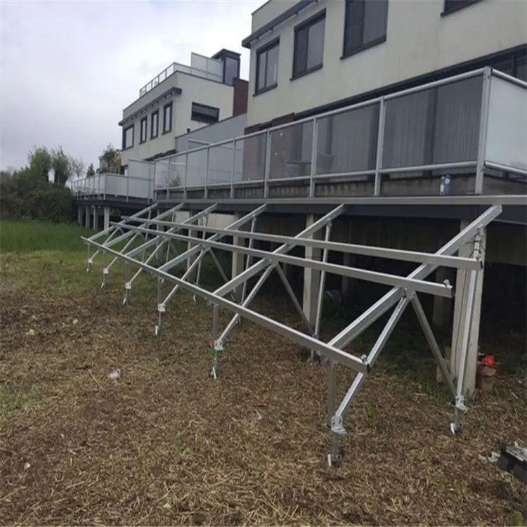 Rapid assembly solar panel mounting structure for ground solar power plant