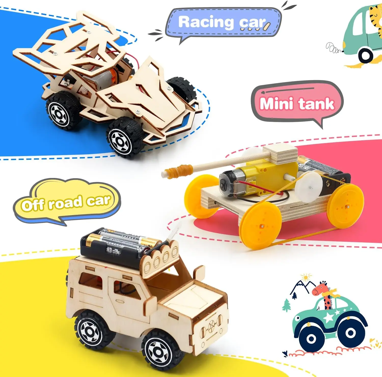 MI DIY 5 In 1 STEM Toys Kit Educational Wind Solar  Electronic Car 3D Jigsaw Puzzle STEM Education Kit Electronic Toys For Kids