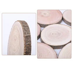 10-12cm  Natural Wood Slices Unfinished Wood centerpiece Slice with Bark for Arts Painting Christmas Ornaments DIY Crafts