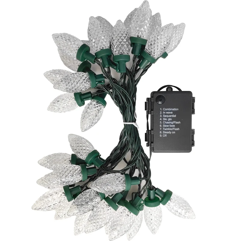 Simulated Pine Cone Christmas Lights Waterproof Battery Box for Garden Patio Decoration Christmas Tree Lights String