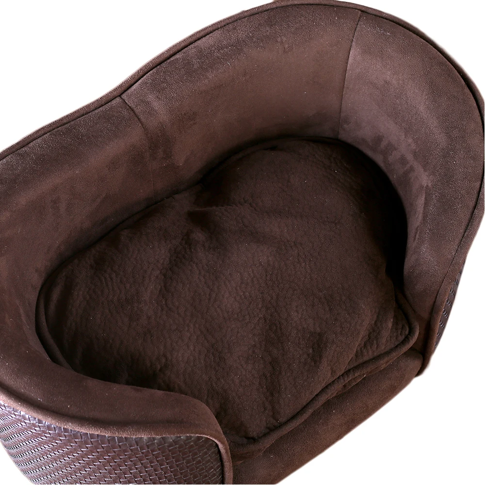 Роскошный бархатный диван для собак Hoopet из полиуретановой ткани 3/4