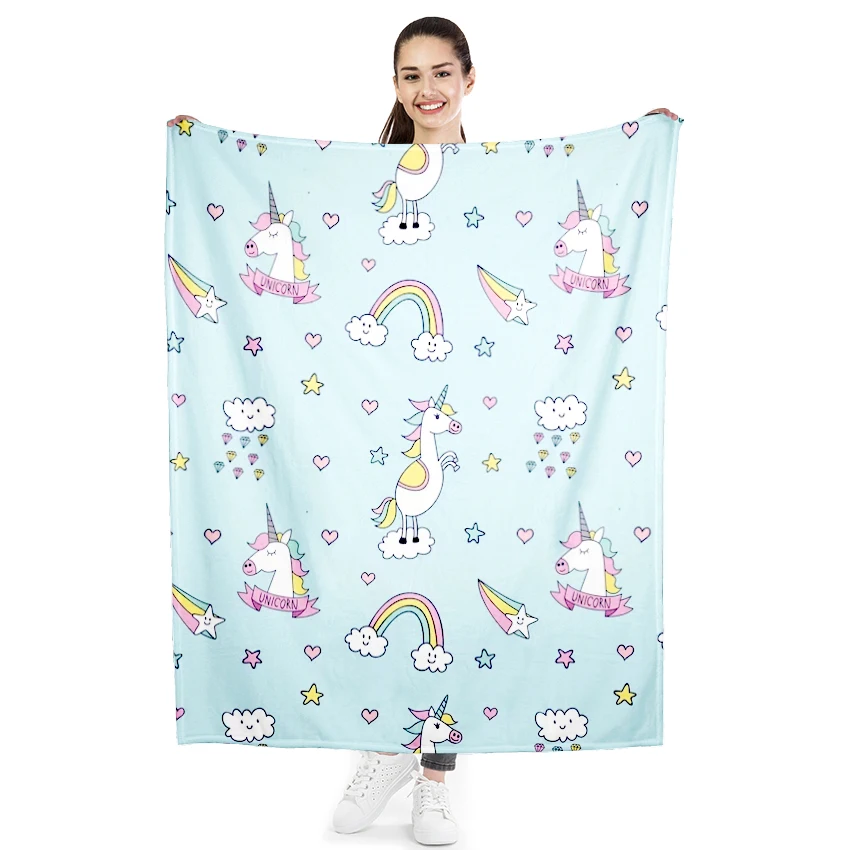 2024 Brand Pet Baby Promotion Custom Sublimation Print Plush Coral Polar Flannel Fleece Blanket Throw with Logo