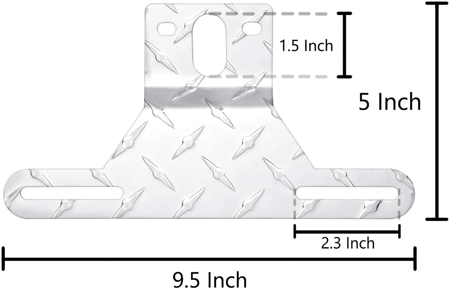 Rhinestone Tread Design Aluminum Trailer License Plate Light Auxiliary Bracket License Plate Holder