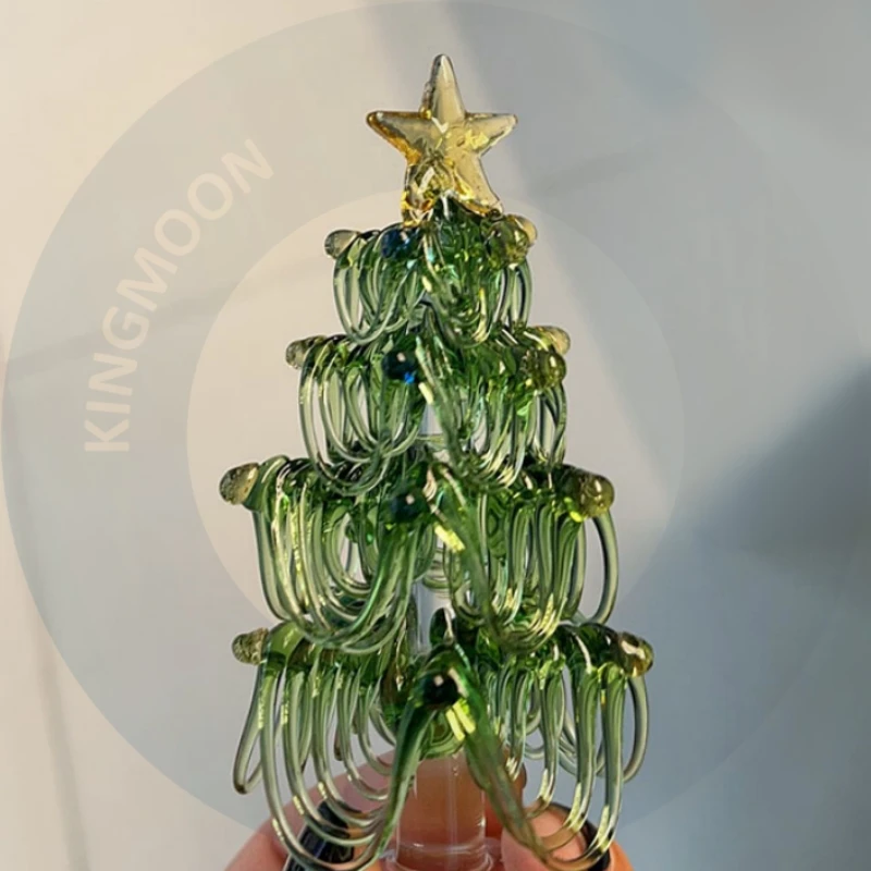 Christmas Handmade Glass Santa Claus Pendant Gift Decoration Cartoon Christmas Tree Cute Home Decor Glass Figurines