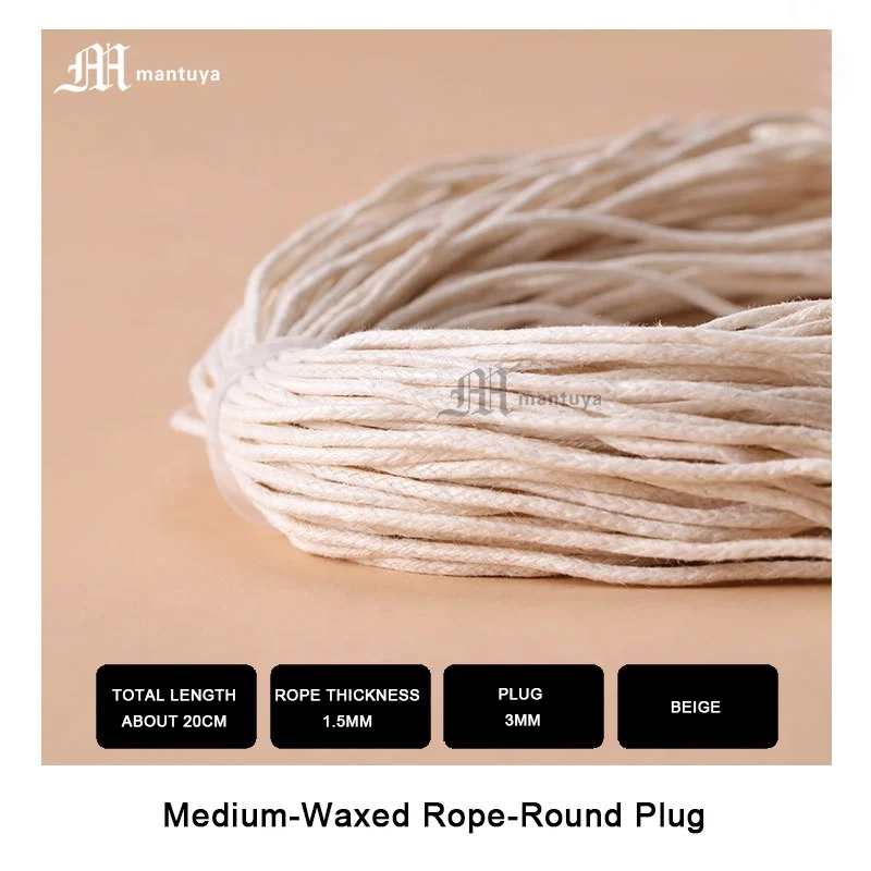 Custom Plastic Snap Lock Tags Wax Rope Seal Cord Label Hang Tag String 20cm for Garment