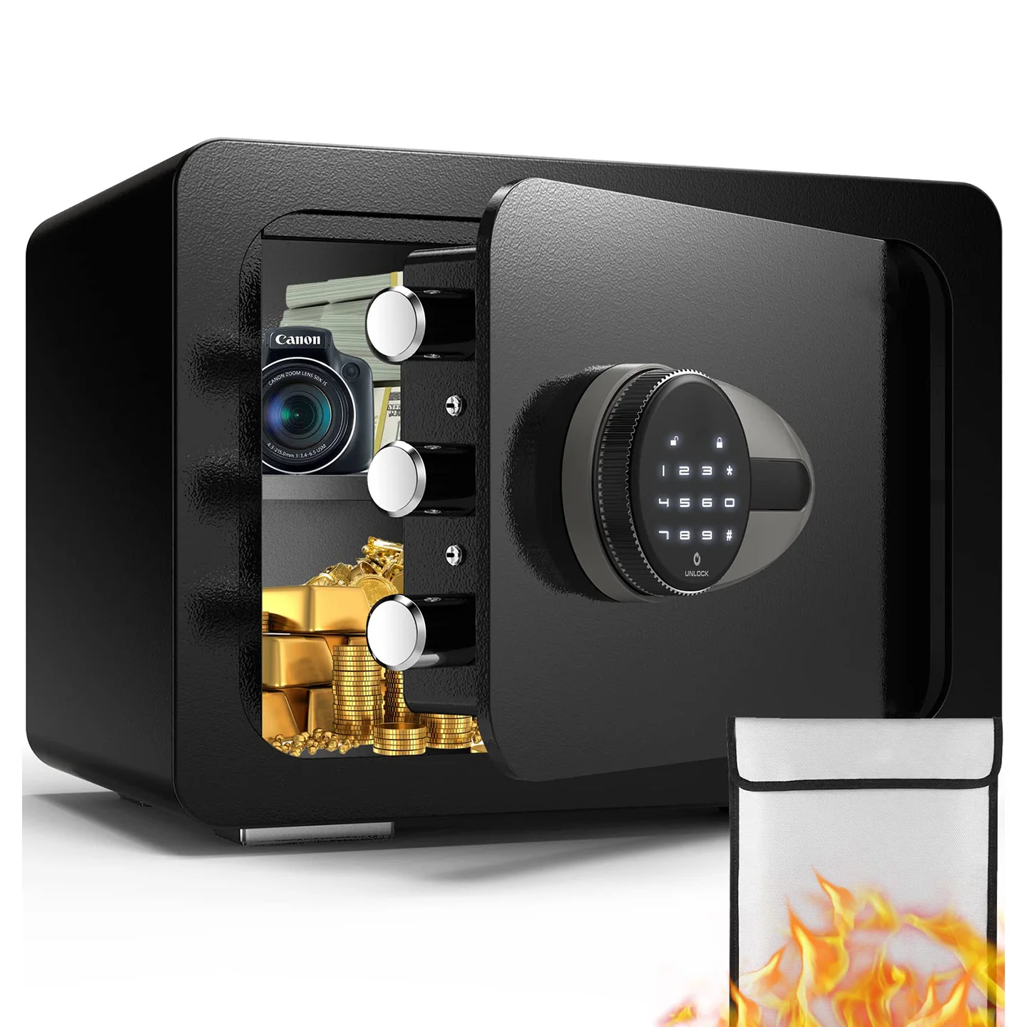 Factory Price Touch Screen Digital Panel Home Safe Box with LCD Display