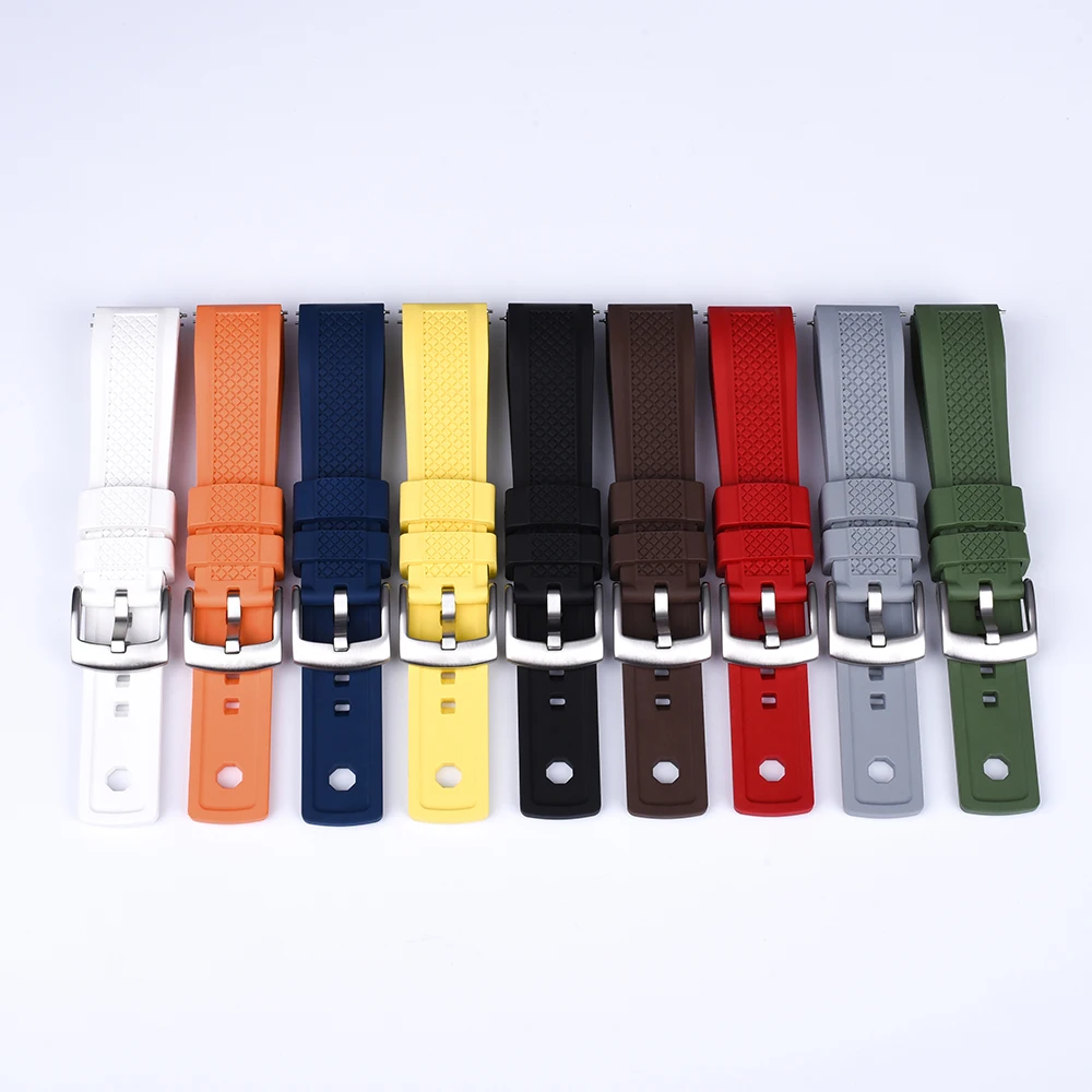 JUELONG 48 Hours Summit Fluorine Rubber Watch Strap 20mm 22mm Dive Quick Release FKM Rubber Watch Band