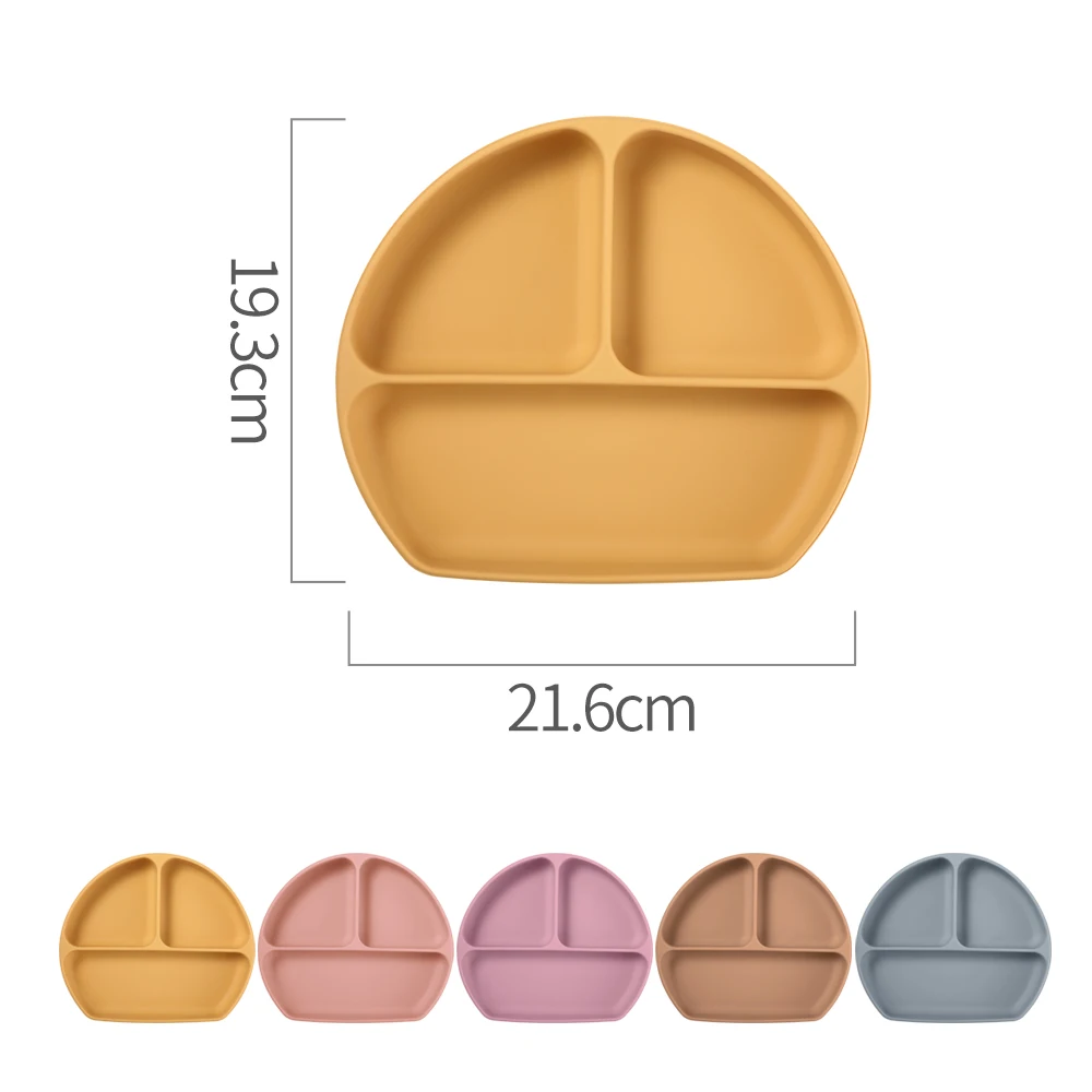 Food Grade Baby Led Weaning Supplies Non Slip Baby Bowl Plate and Spoons BPA free Silicone Baby Feeding Set