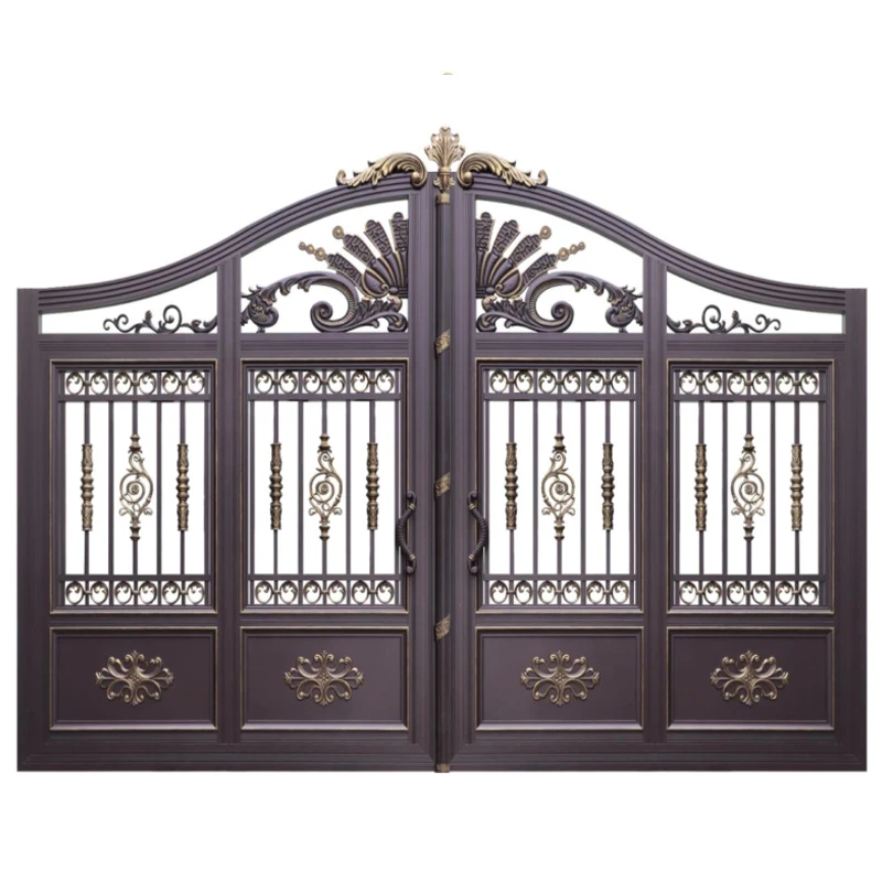 Уличные двойные подъездные ворота, оцинкованные автоматические ворота, раздвижные подъездные ворота для дома и вилл