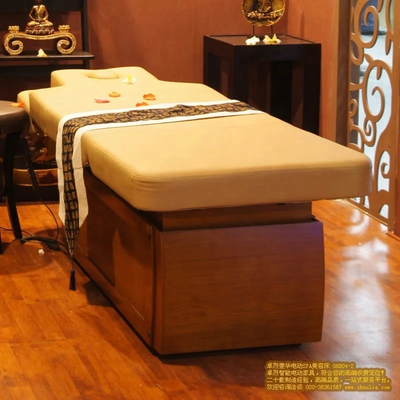 Zhuolie Best Price 3 Electric CE Motors Beauty Salon Cosmetic Beauty Massage Spa Table Wooden Treatment Facial Bed