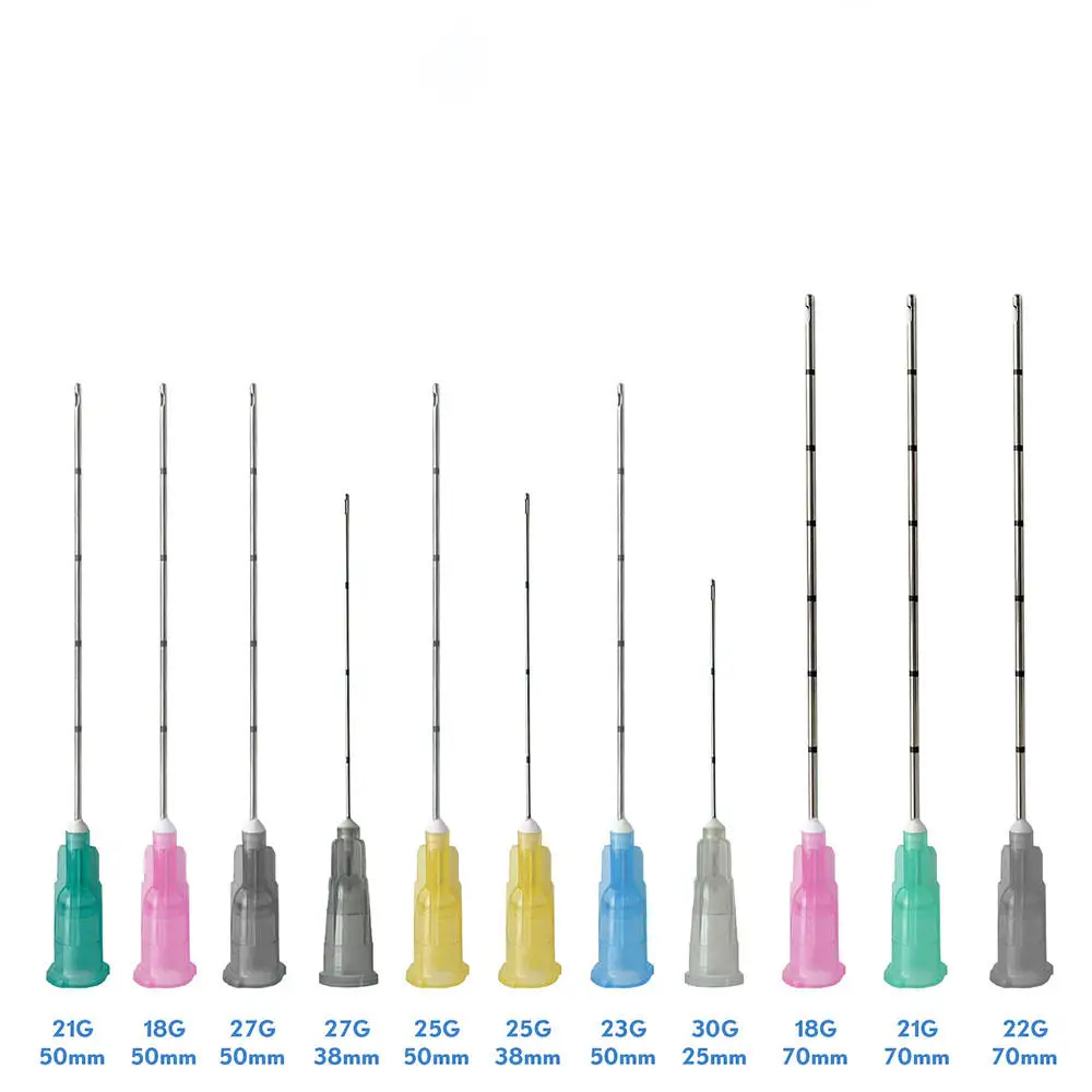 CE Beauty Manufacturer Disposable Stainless Steel 18g 23g 25g 27g Micro Blunt Tip Cannula Needle with Filter