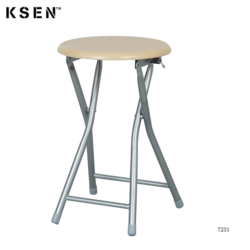 Wholesale  Collapsible Sitting Stool Foldable Vintage Type Portable Round Chair 7231