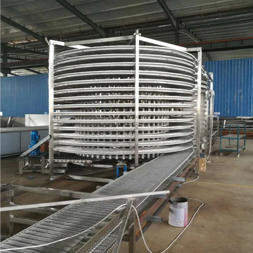 Small Commercial Quick Blast Tunnel Freezing Machine for Fish IQF Double Drum Spiral