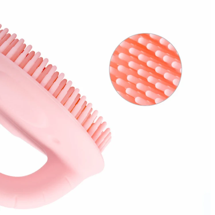 Пищевая Мягкая силиконовая Детская щетка массажная для ванны с ручкой простая в