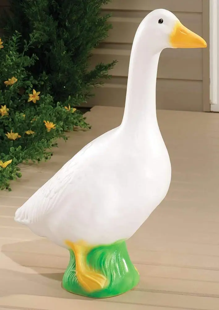 ceramic goose Large White Goose, Plastic Garden Decor, 23cm High