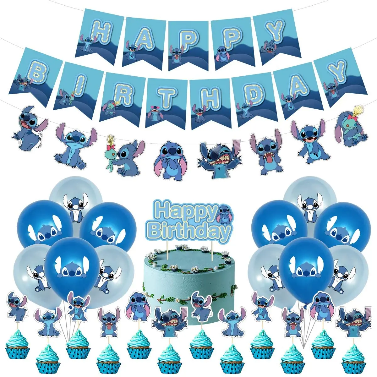 Lilo and Stitch Party Supplies Decoration Party Stitch Balloons Happy Birthday Set